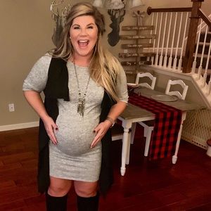 Pinkblush Maternity Dress - Grey sweater dress